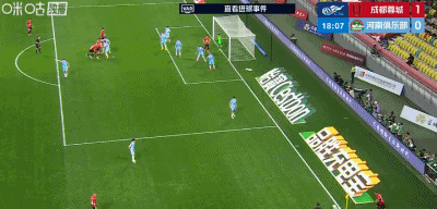 华体会官网首页-半场：成都1-0河南，索罗金头球破门